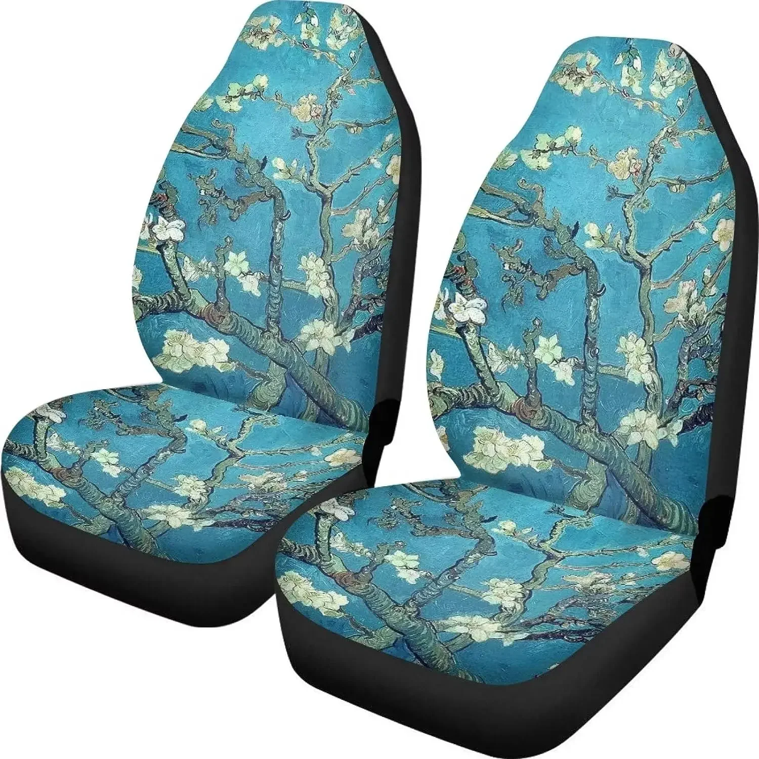 Van Gogh Almond Blossom Flower Car Seat Covers for Women Car Seat Mat Covers Protector Cushion Universal Fit Sedan Truck SUV