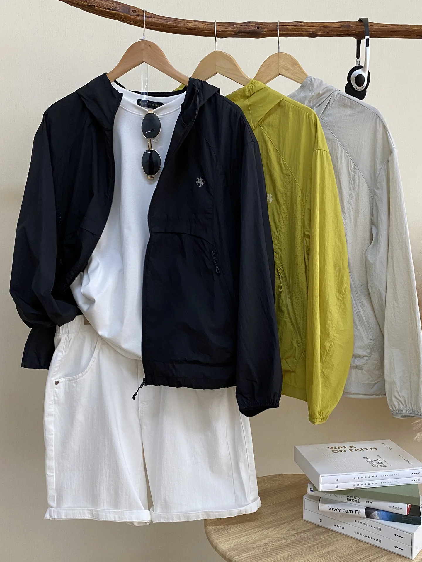 Jaqueta Masculina Leve com Capuz Paulo Peter, Camisa de Proteção UV, Respirável, Confortável, Fibra de Nylon, Manga Longa, Fe...