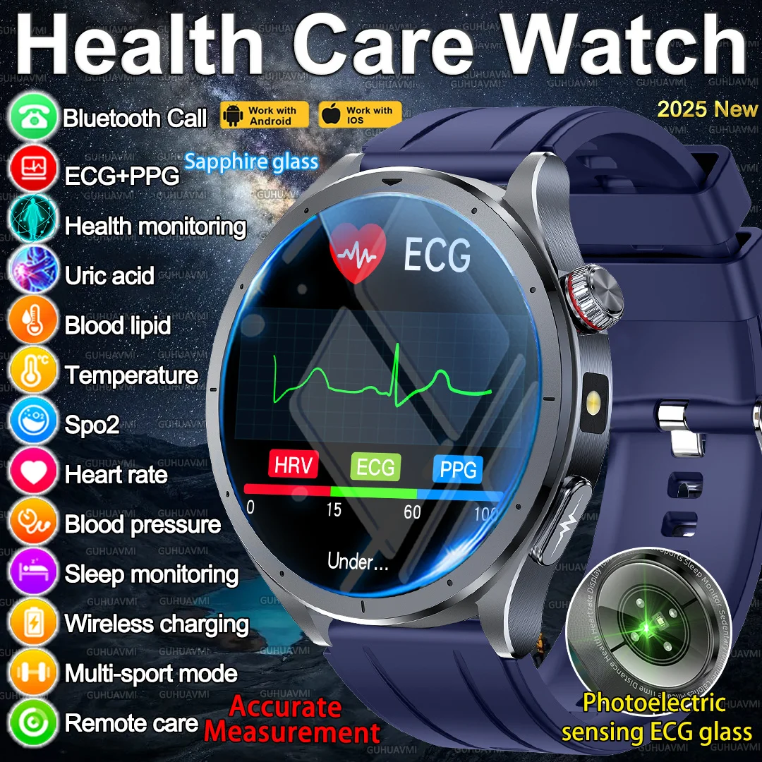 New Micro Physical Examination Smart Watch For Men Accurate Measurement Uric Acid Body Fat Five Organ Health Watch Call Bracelet