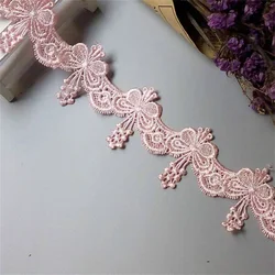 2 Yard Pink Vintage Bowknot Butterfly Lace Embroidered Lace Trim Ribbon Applique Handmade DIY Sewing Supplies Craft Decoration