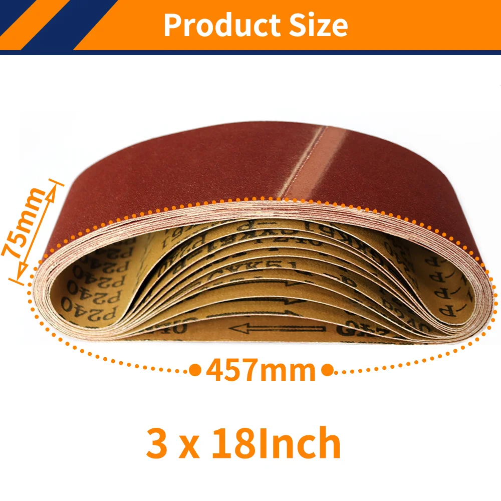 10PCS 75x457mm Sanding Belts 3