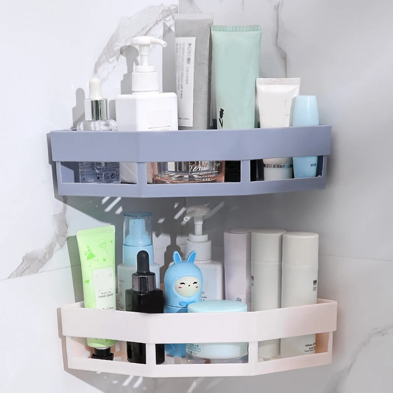 Seamless Sticker Triangle Shelf Toilet Storage Rack Kitchen Bathroom Toilet Shelf Corner Storage Rack