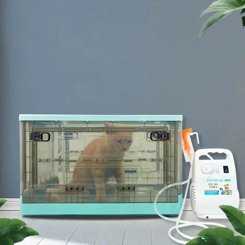 Large Capacity Plastic Pet Care Room Foldable Dogs Atomization Boxes Anti-scratch Cats Oxygen Inhalation Cage Pets Drying Box