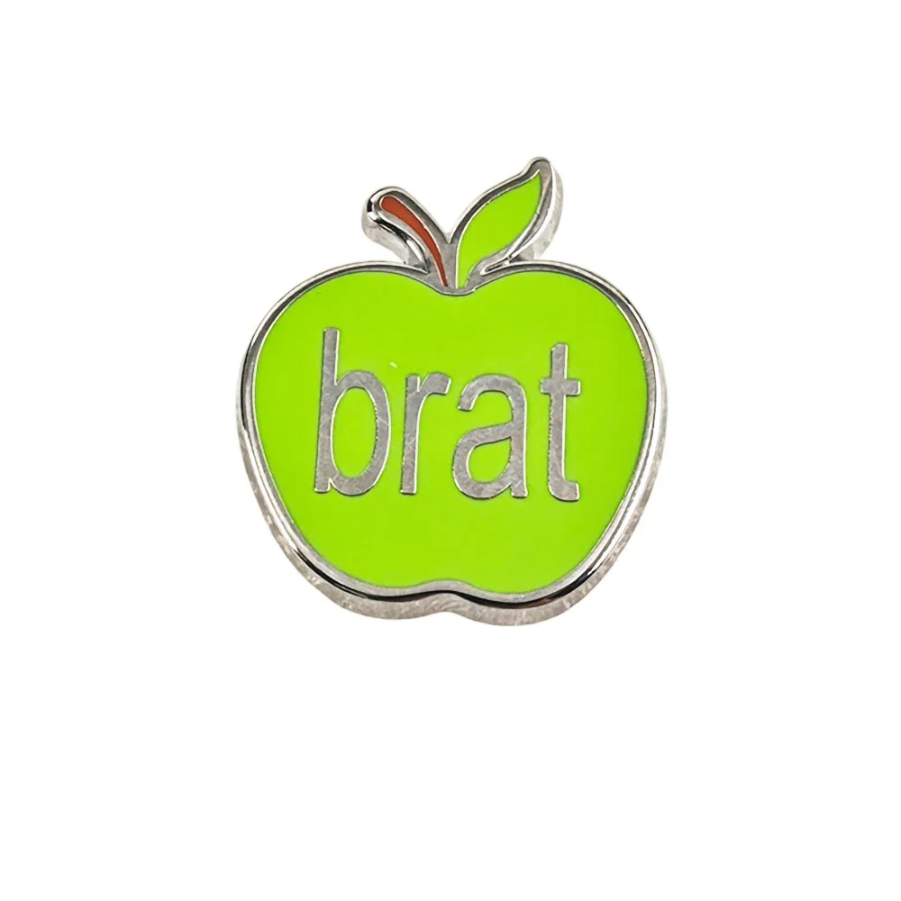 Charli XCX Brat Emaille-Pins Niedliche Grüne Apfel-Broschen Indie-Pop-Musikalbum-Logo-Abzeichen Kleidung Rucksack Anstecknadel Fangeschenk – Detail 5