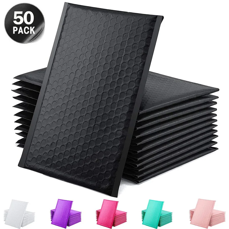 50pcs Black Bubble Mailer Bubble Padded Mailing Envelopes Mailer Poly for Packaging Self Seal Shipping Bag Bubble Padding Green