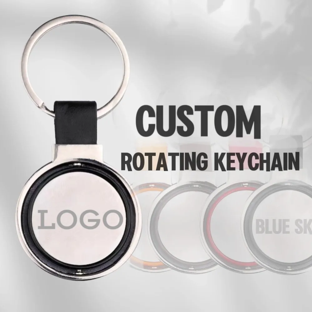 

Creative Rotating Keychain Custom Name Logo Metal Moto Car KeyRing High-grade Pendants Men and Women Key Chain Souvenir Gift