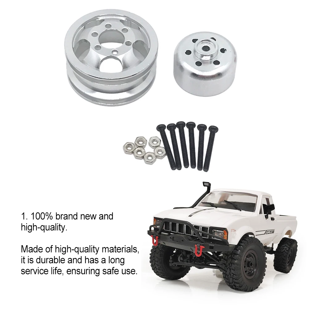 Aluminum Alloy 1/16 Metal Wheel Rims RC Upgrade Part 4x Shock-proof Rc Metal Wheel Rims For WPL C14 RC Car Part