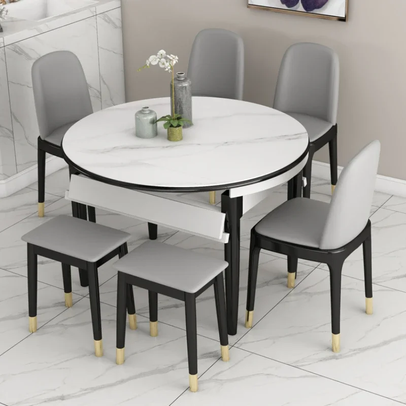 Modern Luxury Wooden Dining Tables Slate Minimalist Extendable Dining Tables Multifunctional Mesas De Comedor Furniture WZ50DT