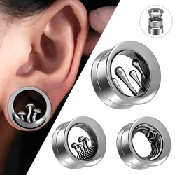 Stainless Steel 3 Styles Gauges Ear Tunnels Can Removable and Replaceable Expander Plugs Earrings Sretchers Body Jewelry