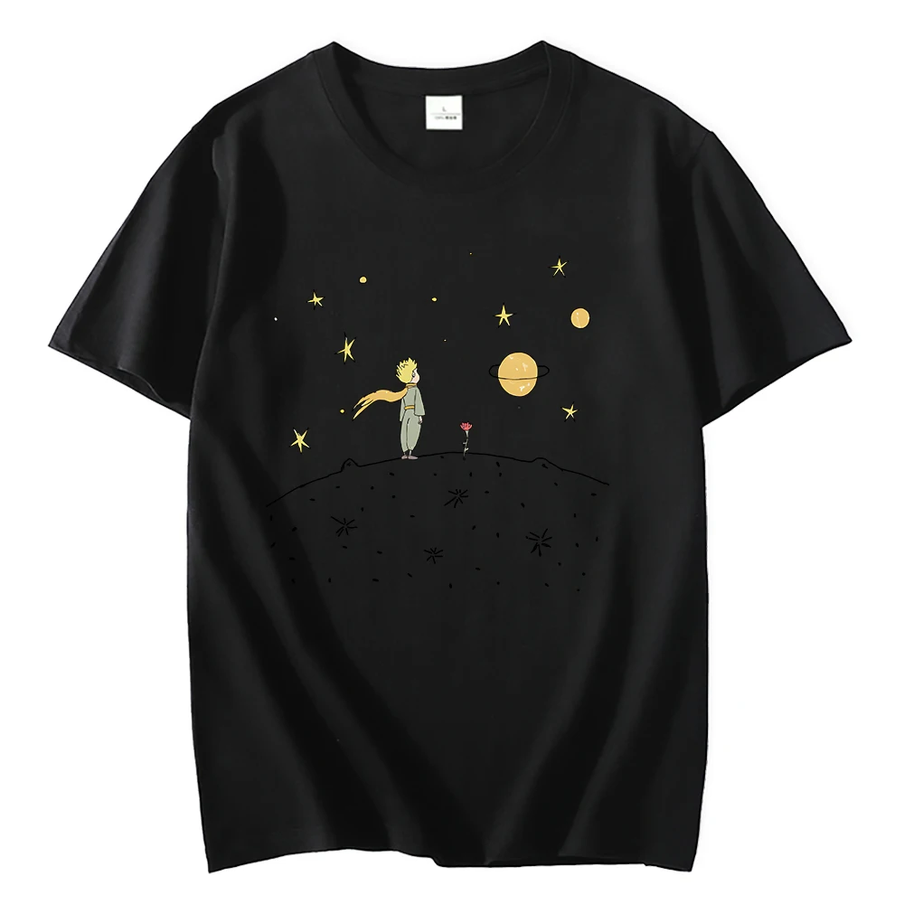 Little Prince T-shirt 100% Cotton Korean Fashion Short Sleeve Tshirt Harajuku Couple Tees for Women/Men T shirt Summer Kawaii