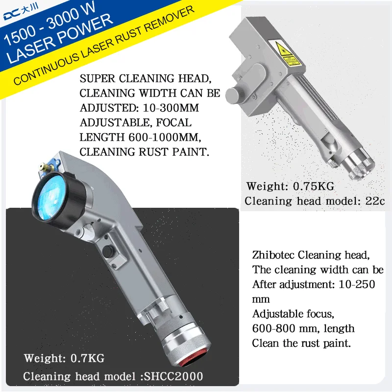1000W 2000W 3000W Metal Laser Cleaner Handheld Portable Continuous Laser Cleaning Machine Rust Removal Price