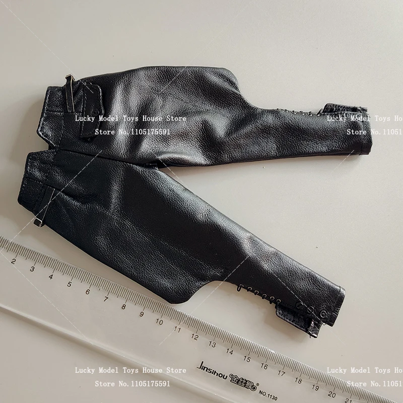 1/6 uomo soldato cappotto in vera pelle pantaloni cappello nero giocattoli accessori per vestiti per 12 "Action Figure militare decorazione del corpo