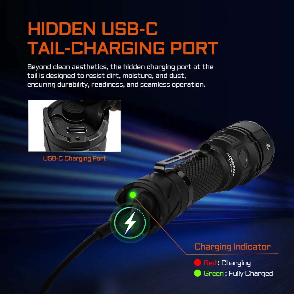 ACEBEAM L16 2.0 SFT42R Tactical Flashlight Long Range 713M 3000LM