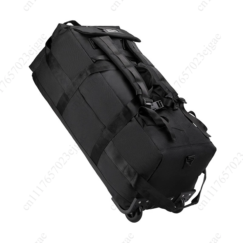 Oxford Travel Backpack with Silent Wheels, Anti-Slip Base, Foldable, Lightweight Luggage for Camping & Air Travel
