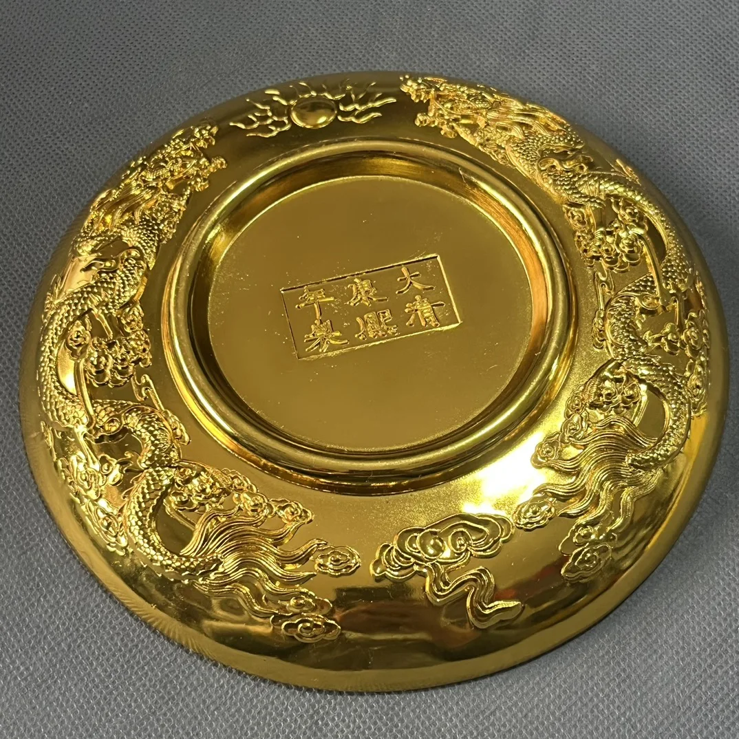 Jiulong Caishen Baishou Decorative Plate With Exquisite Text and Fine Craftsmanship Exquisite Home Crafts