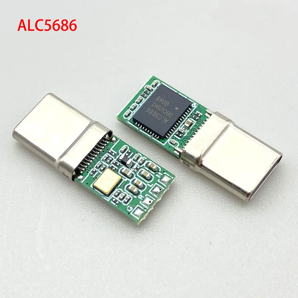 2pcs Type-C Digital Audio Headphone Plug DAC Decoding Lossless Sound Quality 32bit 384khz 5686 Chip USB C Hifi Connector Adapter