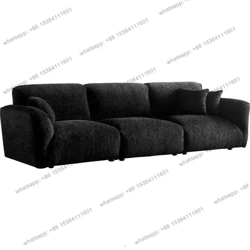 Sofa chenille moto fabric fabric straight row high backrest compression customization