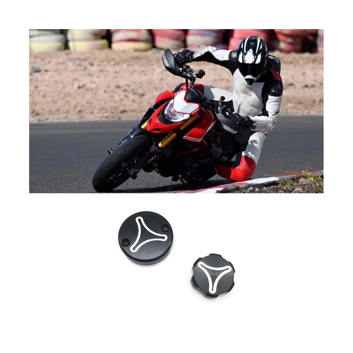 Motorcycle Brake Fluid Reservoir Liquid Protective Cap Cover For Ducati 748 916 PANIGALE V4 HYPERMOTARD 950 Black