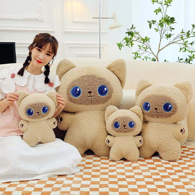 

Новая популярная плюшевая игрушка Kawaii Blue Eye Cat, мягкая кукла, подушка, приятная плюшевая подушка для детей, подарок на день рождения, оптовая продажа от деко