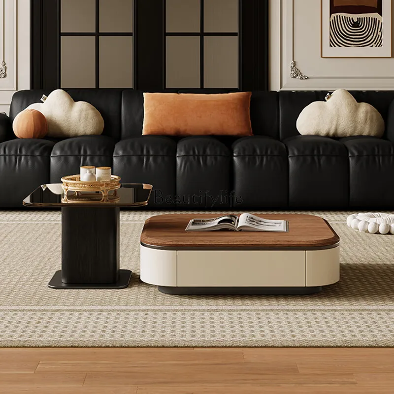 *Medieval walnut solid wood coffee table