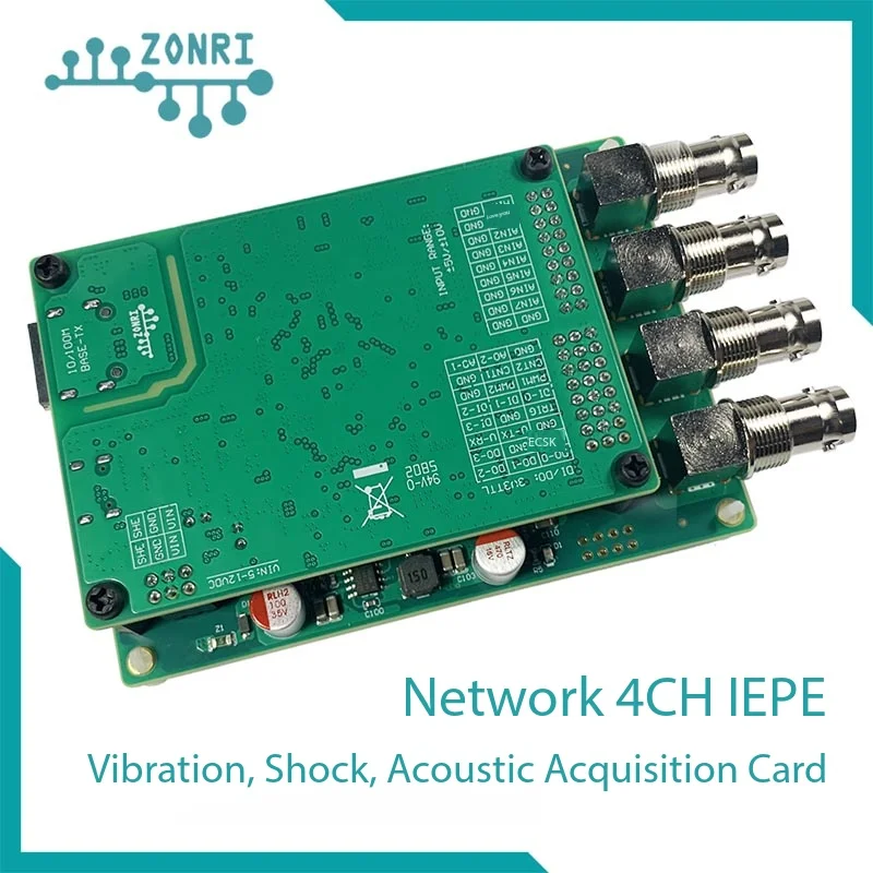 4-Channel IEPE Vibration/Shock/Acoustic Acquisition Card 16Bit 200Ksps Ethernet python