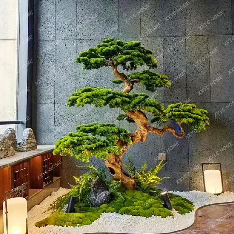 Outside the Tree Decorative Showcase Green Plant Landscape Fake Trees Decoration Podocarpus Macrophyllus