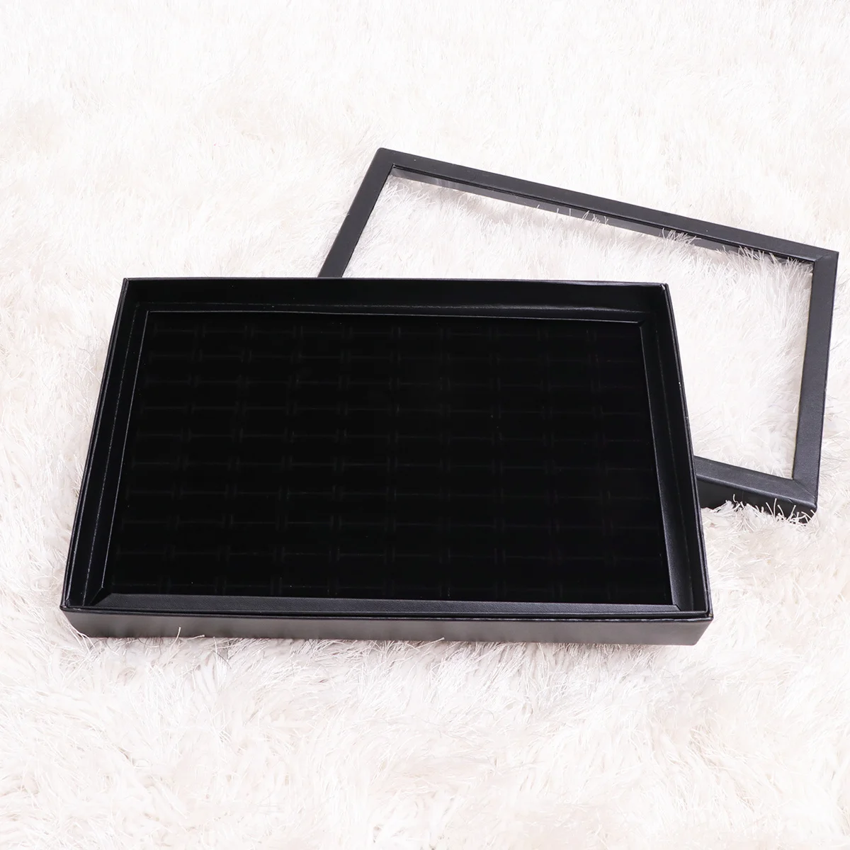 

2 шт., органайзер для хранения колец, лоток, 100 слотов, держатель для ювелирных изделий, прозрачная крышка для колец, магазина, бизнеса, личного использования