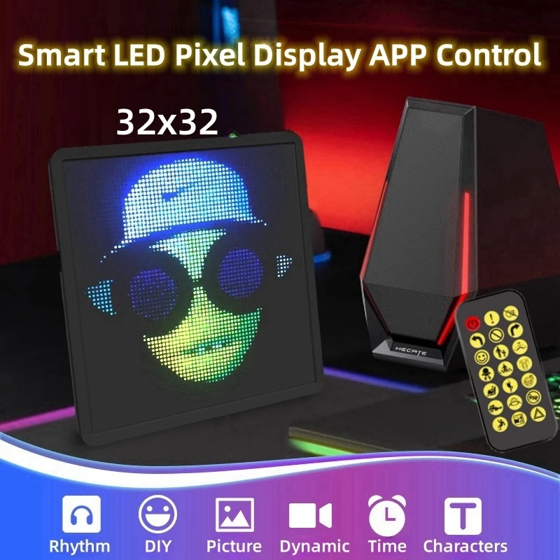 diy led sign screen smart matrix pixel painel lampada mobile phone app controle windshield display auto decor 32x32 led sign carro 01