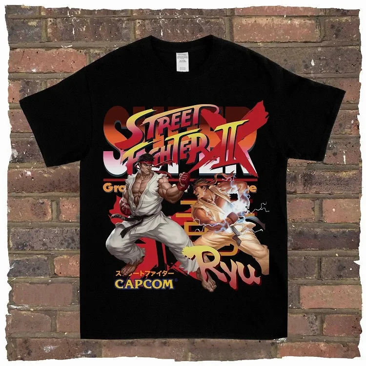 Game Spring Street Fighter Rock Rap Loose High Street High Quality Men and Women T-shirts Casual Simple Animation Style Lovers