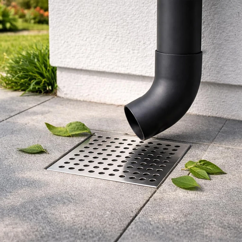 Stainless Steel Drain Covers 15x15cm Square Drain Cover Floor Drains Net Cover Swirl Drain Covers Outdoor Drain Protection Tool - view 2
