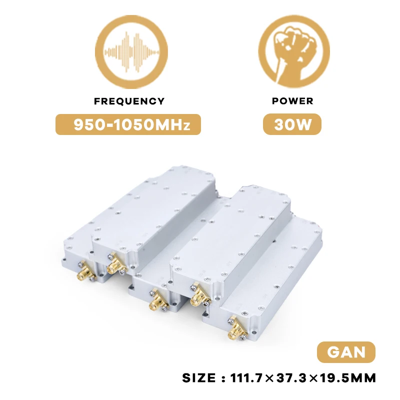 30W 950-1050MHz GaN RF Anti Drone Module VCO Sweep UAV Drone Signal Shielding Device Anti-drone Jamming Interceptor System