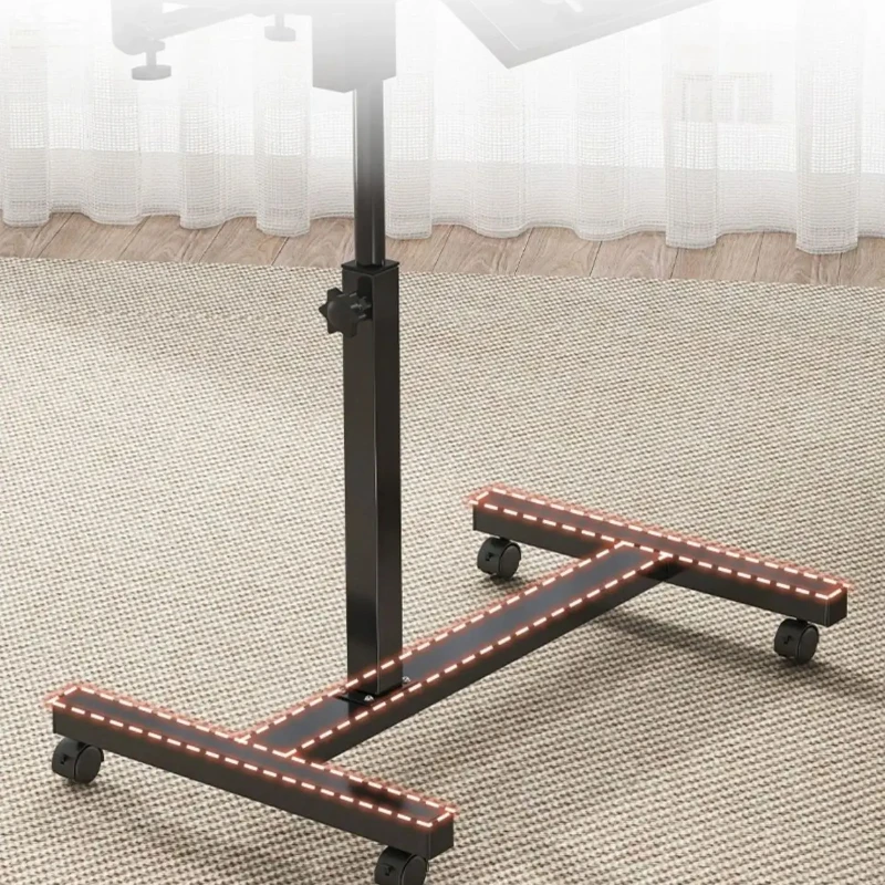 Adjustable Bedside Laptop Table Portable Lightweight Wooden Computer Table with Wheels Folable Design Easy to Move
