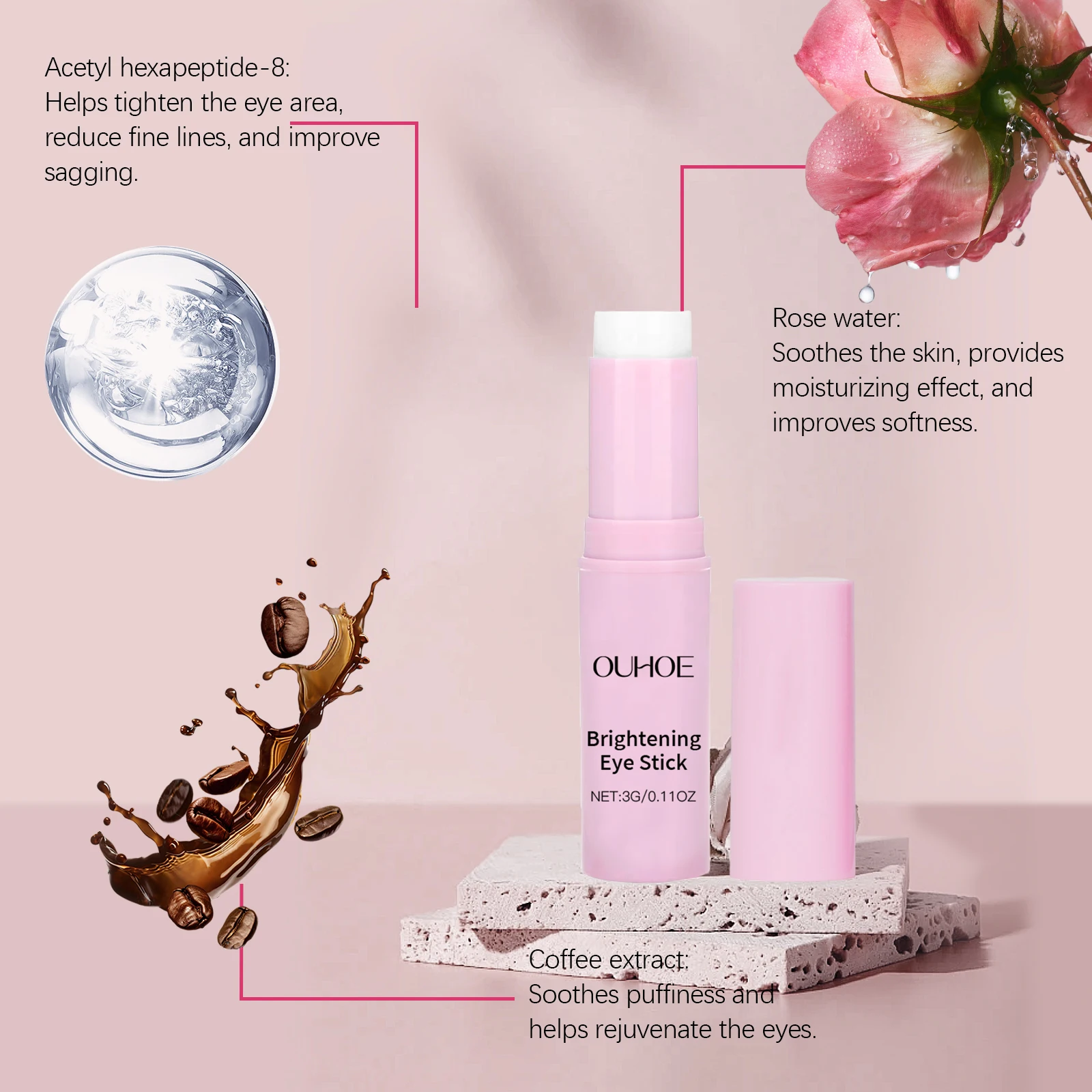 Crème éclaircissante pour les yeux bâton éclaircissant les ridules estompe les cernes sacs raffermissant hydratant crème hydratante pour les yeux