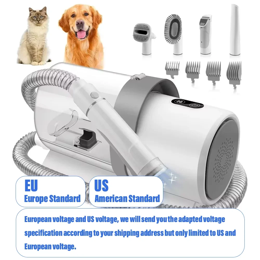 Dog Grooming Kit for Pet Include 4 Hair Clipper Combs 2.5L Vacuum Cleaner and 5 Pet Grooming Tools for Shedding