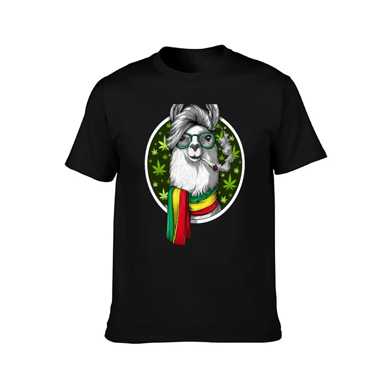 Llama Stoner Smoking Weed T-Shirt Simple Graphic Design T-Shirt