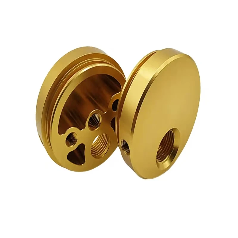

Gold anodized aluminum alloy CNC precision machined mechanical connection accessories mechanical cavity assembly