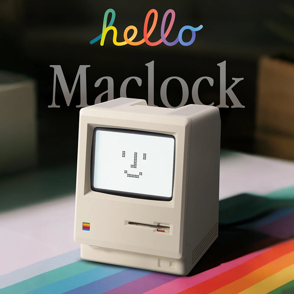 

C5 Maclock Retro Clock With Night Light Creativity Table Decoration Light Beside Wake Up Alarm Clock For Kids Room Decor