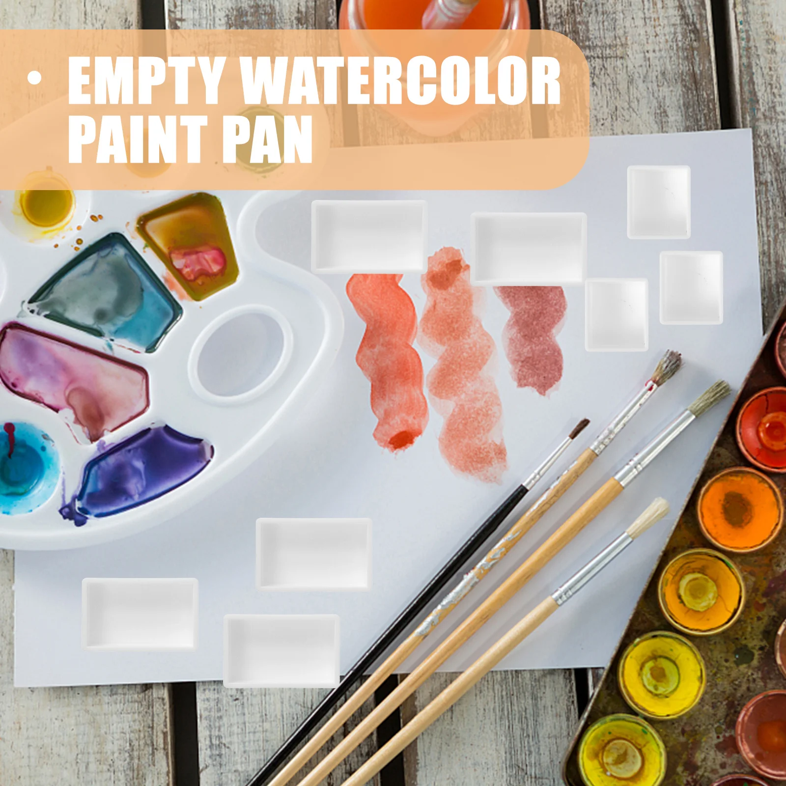 

1Set Watercolor Paint Pans Plastic Empty Palette DIY Acrylic Oils for Painting Artists Nail Art Watercolor Half Pans