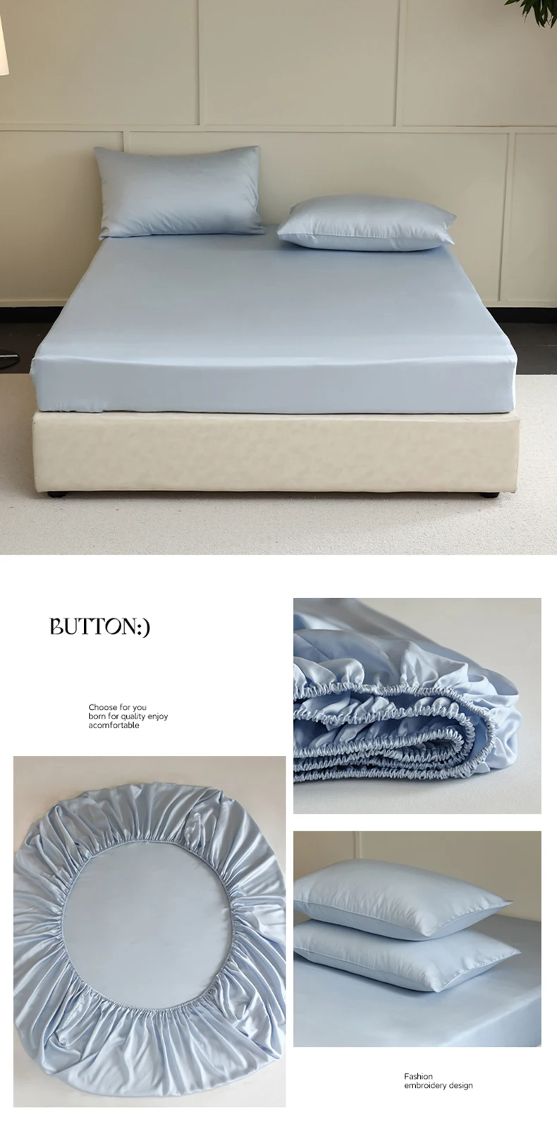 Mulberry Silk Fitted Sheet with Elastic Bands 23 Momme Pure Silk Mattress Covers for Single Double King Queen Bed Luxury Sheets