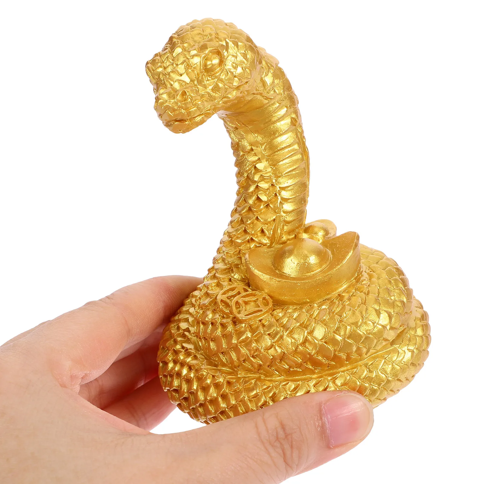 

Zodiac Snake Resin Craft Decoration Realistic Sculpture Vivid Shape Desktop Garden Ornament Gift Resin Snake Figurine
