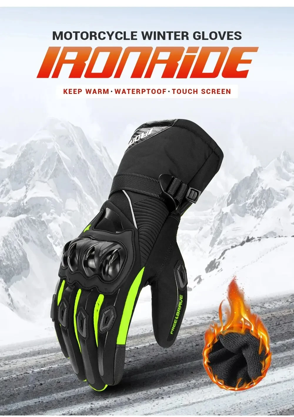 Motorrad Handschuhe Wasserdicht Winddicht Voll Finger Moto Motorrad Reiten Handschuhe Touchscreen Moto Motocross Handschuhe Winter – Detail 4