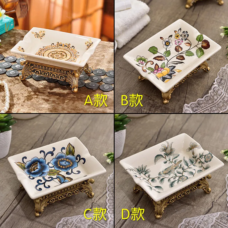 صندوق صابون المرحاض السيراميكي العتيق، أطباق الصابون اليدوية العملية الإبداعية على الطراز الأوروبي، حامل صابون الحمام #3