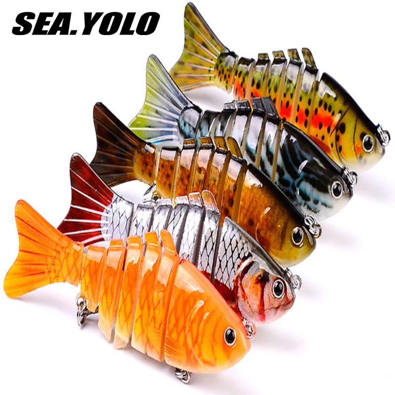 

Sea.Yolo 7 Segment Fishing Lure Multi Jointed Swimbait Artificial Bait Slow Sinking Bionic Fishing Bait Cool Bass Fishing Gear