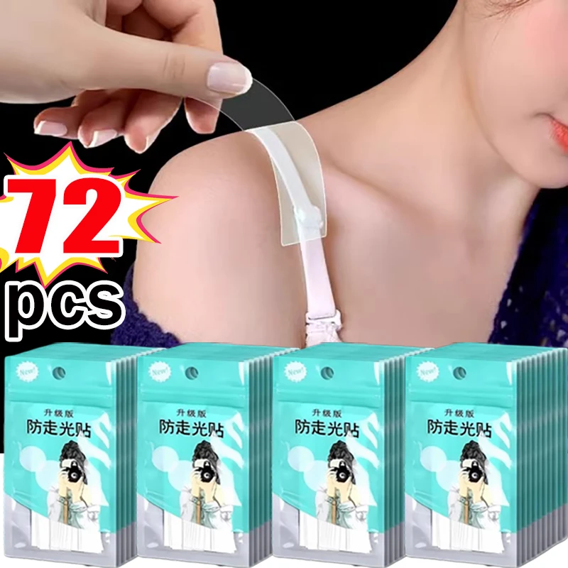 36/72 piezas de cinta adhesiva de doble cara para el cuerpo, autoadhesiva, para sujetadores, ropa, vestidos, camisas, pegatinas invisibles antideslizantes para lencería, parches invisibles para el pecho.