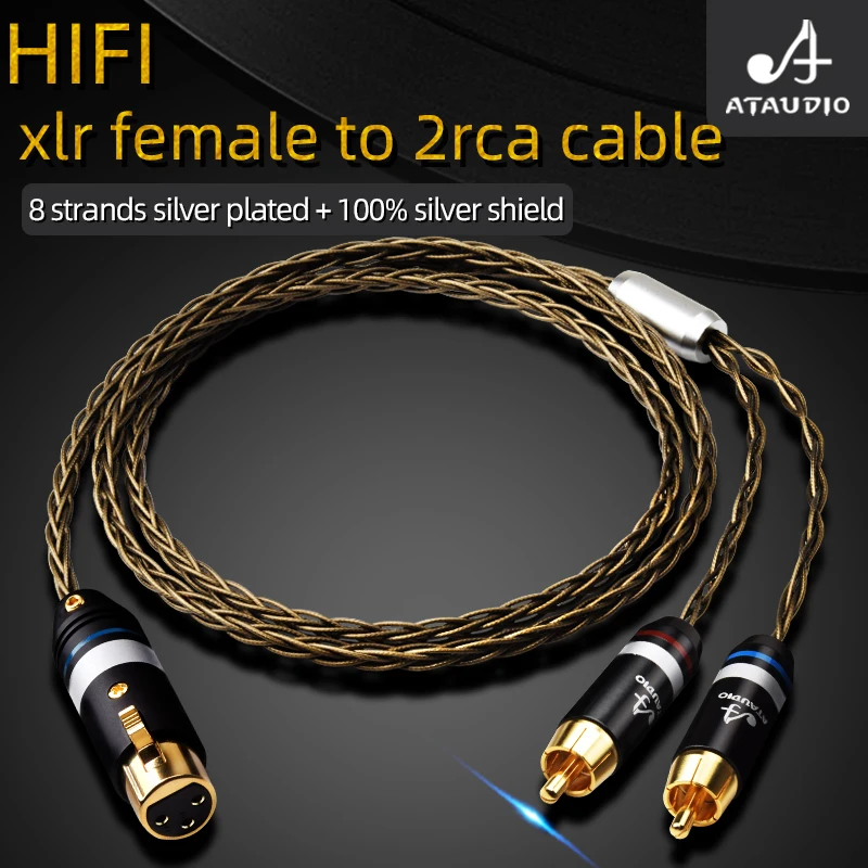 HIFI Audio 2RCA Cable Male to XLR 3 Pin Male Female Cannon Amplifier Mixing Plug Cable XLR to 2RCA Male Cable