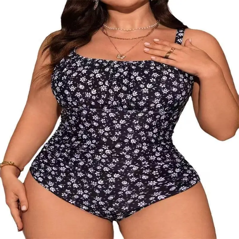 Woman Swimsuits 2025 Plus Size Swimwear Women Tankini One-Piece Swimsuit Beach Wear Bath Suits Big Size Swimming Suit Monokini