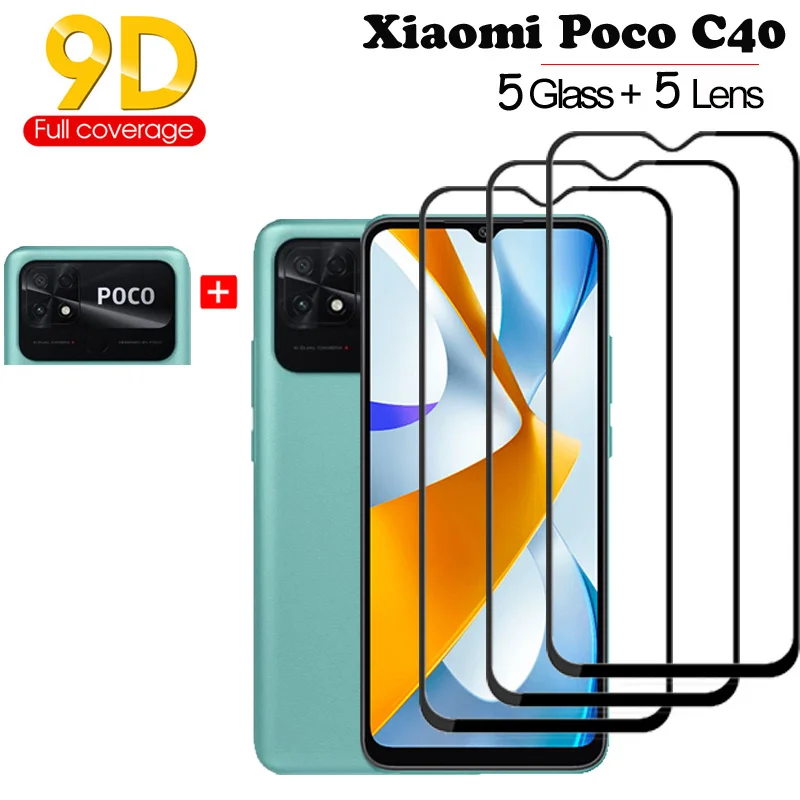 

poco c40 cristal c40 poco film+glass for xiaomi poco c40 poko c40 pococ40 glass protector case poco c40 screen protector