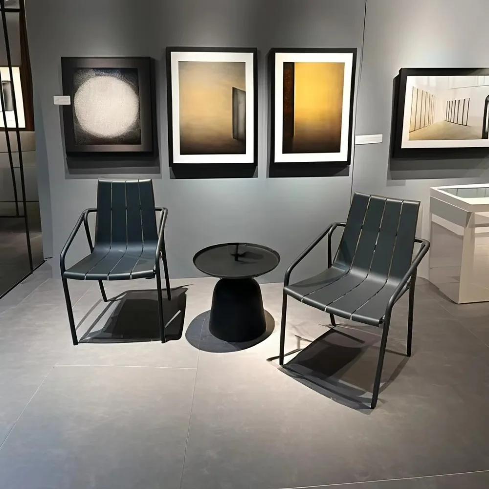 Meubles d'extérieur en aluminium personnalisables, Design italien, couleur, pour jardin, Patio, café, Tables à manger, chaises pour cuisine, parc, café