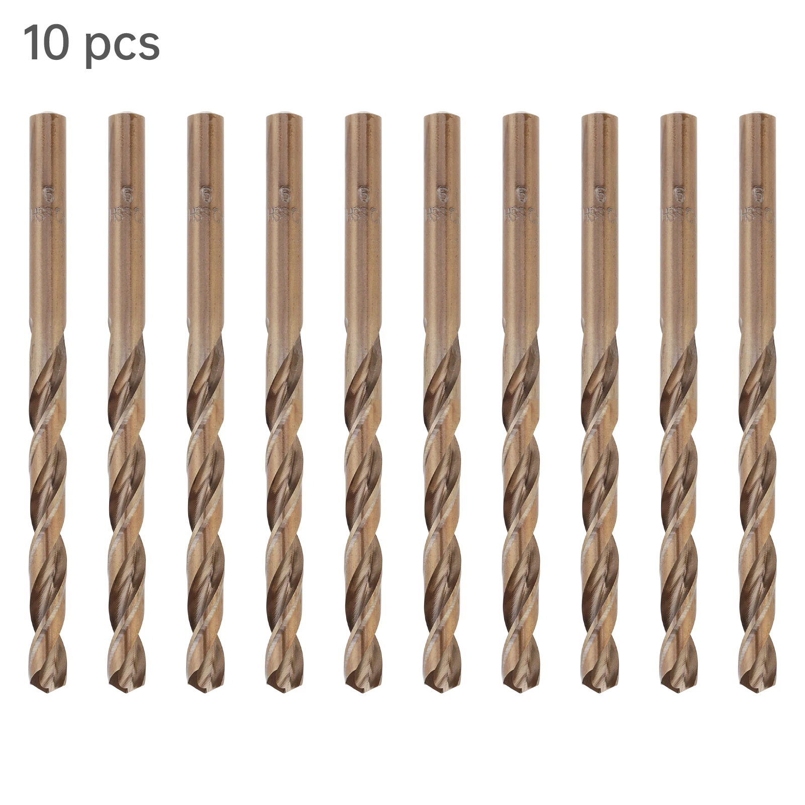 

10pcs HSS Cobalt 6.0mm Twist Drill Bit Set for Metal Stainless Steel Soft Alloy Steel Copper Iron M35 Jobber Length Drill Bit