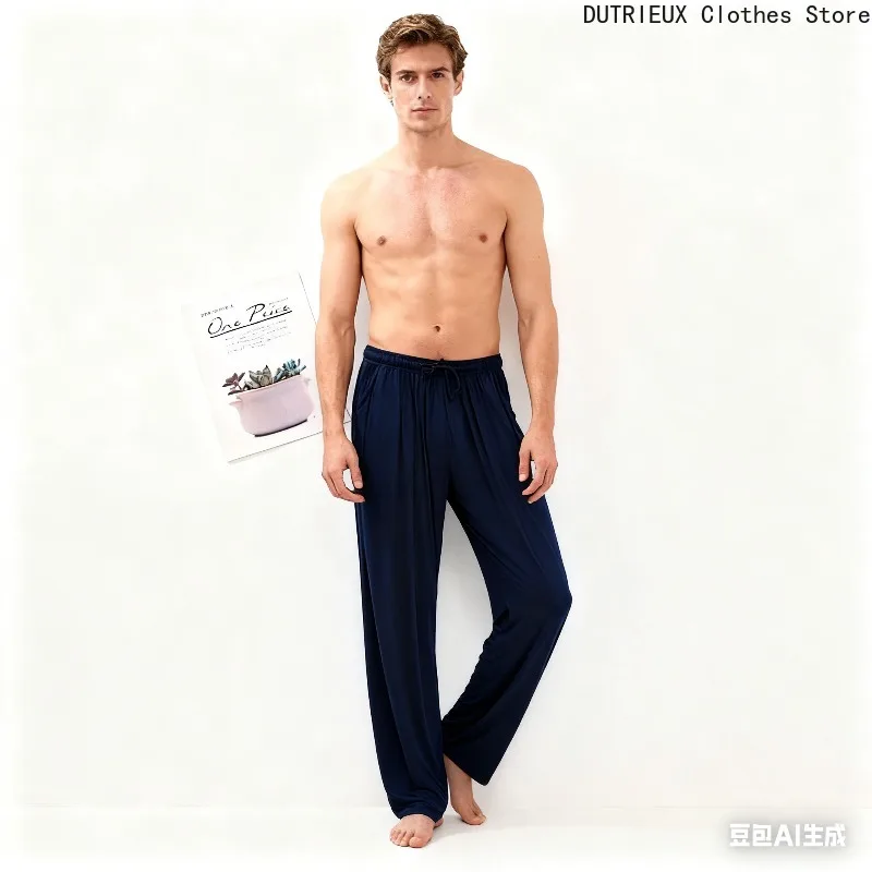 Celana Kasual Pria Warna Solid Sederhana, Celana Longgar Nyaman Bahan Modal, Celana Olahraga Kebugaran Lari untuk Dipakai di Rumah